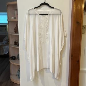 Take Cover by Penbrooke,White,Embroidered,Wide Sleeve,Boho Style,Cover Up,M,NWT